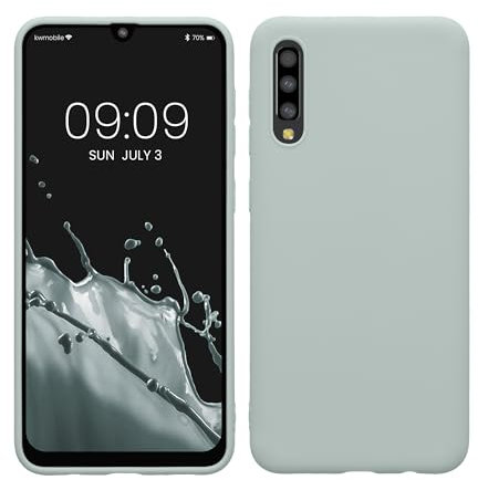 kwmobile Hülle kompatibel mit Samsung Galaxy A50 Hülle - weiches TPU Silikon Case - Cover geeignet für kabelloses Laden - Cool Mint
