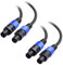 Cable Matters 2-Pack, Premium Braided 12AWG Speaker Cable 1.8 m Compatible with Speakon NL4FC Port