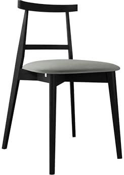 Mirjan24 Esszimmerstuhl Hazren, B:48 x H:75 x T:54 cm, Stuhl aus Buchenholz für Esszimmer, 2 mal lackiert, Lack auf Wasserbasis, Gepolsterte Sitzfläche, Küchenstuhl (Schwarz/Magic Velvet 2217)