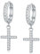 Kreuz Ohrringe Silber 925 Creolen Huggie Hoop Ohrringe für Frauen, Zierlich Kreuz Ohrringe mit glänzenden Zirkon Creolen Silber 925 klein Hypoallergene Jewerly für Mädchen Kind