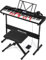 MUSTAR 61 Key Lighting Keyboard Piano, mit Touch Funktion, Digital Piano Keyboard für Anfänger, E Piano mit Intelligentem Unterricht, Klavierständer, Klavierhocker, Kopfhörer und USB Funktion, Tragbar