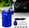Serbatoio per Auto in Alluminio-Universale,300ml,Contenitore per Olio Motore,Contenitore per Olio con Filtro Dell'aria,con Tubi Olio,Dadi,Giunti, Fascette, Viti,Accessori O-Ring (Blu)