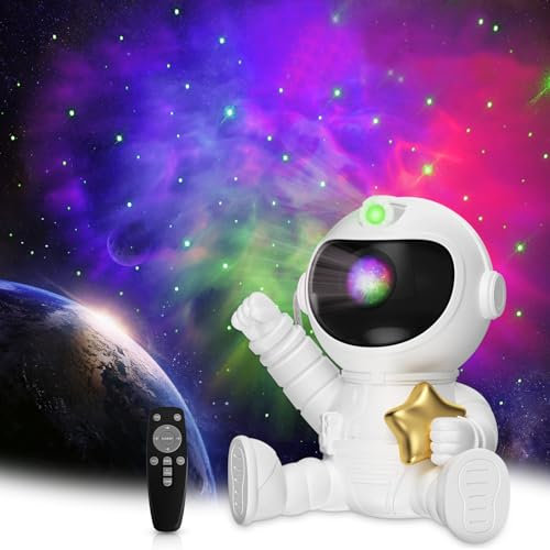 Toiyuen Astronaut Galaxy Projector Night Light Kids, 360° Adjustable Spaceman Light Projector with Nebula, Stars and Remote Control, USB Powered Lights for Bedroom Decor, Gift for Kids Christmas Gifts