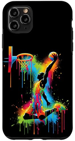 Basketball Slam Dunk Splash Farbe Sport Hülle für iPhone 11 Pro Max
