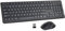 HUO JI Kabellose Tastatur- und Maus-Kombination für Windows Mac,US-Layout（QWERTY）, 2,4 G ergonomische Computertastatur in voller Größe, lange Akkulaufzeit – 12 Monate, leise Tasten und Klicks, Schwarz
