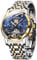 OUPINKE Herrenuhren Automatik Skelett Mechanische Armbanduhr Schwarz Zifferblatt mit Diamanten Tourbillon Wasserdicht