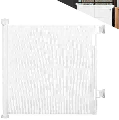 Allyson Treppenschutzgitter Ausziehbar bis 140cm, Türschutzgitter und Hundezaun, Seitenmarkise Ausziehbar bis zu 86cm Hoch, Platzsparendes Absperrgitter, Sicherheit für Babys, Kinder und Haustiere