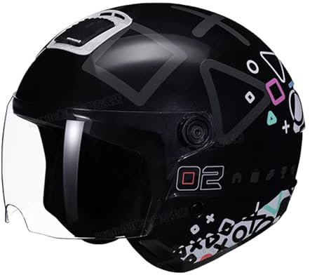 retrò Casco Scodella Portatile Mezzi Caschi Jet, Mezzo Casco da Motociclista Vintage Caschi Caschi Casco A Scodella Scooter Motorino ECE Omologato Mezzo Elmetto da Moto retrò
