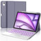 Clavier iPad Air 11 Pouces M3/M2 (2025/2024) avec Pavé Tactile, Étui Coque Clavier Trackpad AZERTY Français rétroéclairé 7 Couleurs Détachable sans Fil Bluetooth, Lavande Pourpre