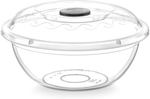 Best House | Clear Round Basin Bowl with Lids | 15 litres | 1 Pc | Transparent | Salad Bowls | Plastic Food Storage Container with Lids (Pack of 1)