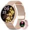2025 Montre Connectée Femme avec ET/HRV/SIRI, 1.39 TFT Smartwatch avec Appel Bluetooth Moniteur de Sommeil SpO2 Cycle Menstruel 100+ Modes Sport IP68 Fitness Podomètre pour Android iOS (Or)