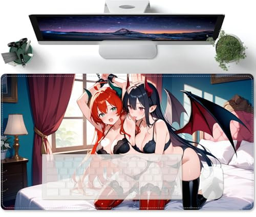 Fille sexy d'anime Hentai Tapis de bureau xl 700x300 - Grand Sous-Main - Tapis de Souris XXL - Sous-Couche Antidérapante