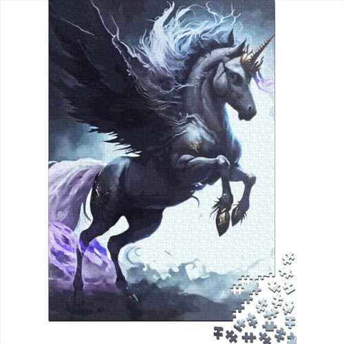 1000 Pieces Jigsaw Puzzles for Adult Evil Unicorn Puzzle Creative Rectangular Paper Jigsaw for Friends Family 1000pcs (38x26cm)