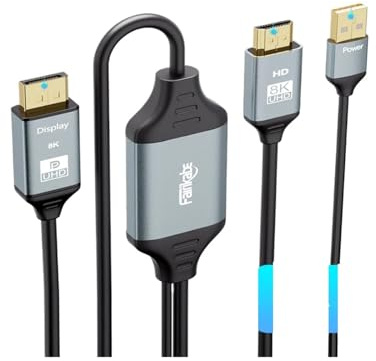 Câble HDMI 8K vers adaptateur 4K 120 Hz 2K 144 for PS5, PS4, ordinateur portable, moniteur, Mac, mini projecteur, TV, Box, DVD
