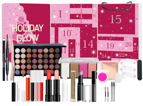 Makeup Adventskalender 2025, Beauty Adventskalender Makeup & Kosmetik Set für Weihnachten Countdown A-dvent-C-alendar für Teenager Mädchen Frauen Damen