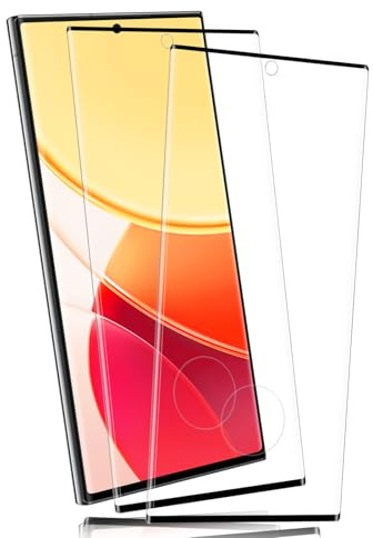 Carantee 2 Pièces Verre Trempé pour Samsung Galaxy S23 Ultra, 3D Couverture 9H Dureté Anti-rayures vitre protection, pas de bulles, Ultra HD Toucher Sensible protection écran pour Samsung S23 Ultra
