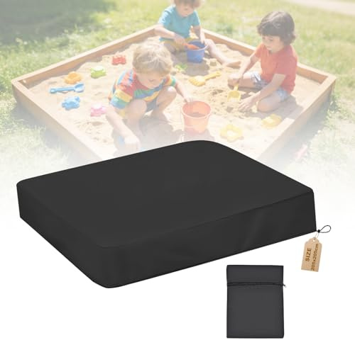 VTMJ Sandkasten Abdeckung 205 x 205cm, 210D Oxford Sandkastenabdeckung, Abdeckplane Sandkasten mit Gummizug Kordelzug und Aufbewahrungsbeutel, Wasserfeste Abdeckung für Sandkiste Pool Garten, Quadrat