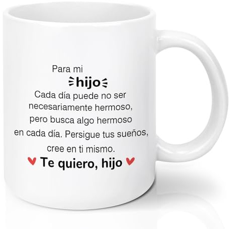 EmDryze Regalo Para Hijo 11Oz Tazas Regalo Cumpleaños Para Hijo Regalos Graduación Hijos Hijito Regalos Cumpleaños Semana Santa Navidad Bautizos Reyes Magos San Valentin De Papá Y Mamá Para Hijos