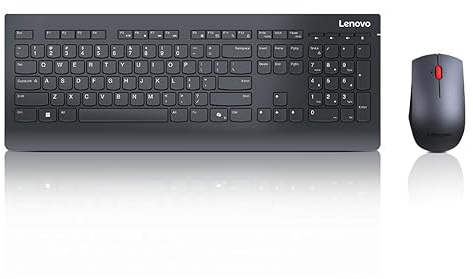Lenovo Professional Combo Mouse + Tastiera AI - Italia, tastiera full-size ricaricabile con tasto Copilot e layout IT + mouse 4000 DPI, dual wireless 2.4GHz/Bluetooth, ricevitore USB-A