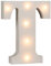 Out of the Blue 57/6093 - Holz Buchstabe T beleuchtet mit 6 LED Lichtern, batteriebetrieben, ca. 16 cm, 16 x 3 x 16 cm