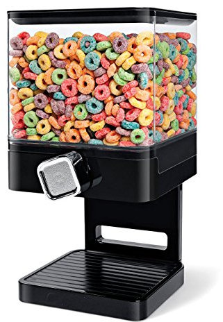 Distributeur de céréales double/simple, conteneur de nourriture/Capacité de stockage de nourriture 538, Single Dispenser Black