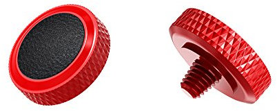 Ares Foto® Ergonomischer Auslöser *Kupfer & Kunstleder* Auslöseknopf Soft Release Button für Fujifilm Leica Canon Nikon Sony Olympus *ROT & SCHWARZ*