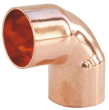 SOMATHERM FOR YOU - Kupfer Lötfitting - Winkel 90° Doppel Innengewinde Kleiner Radius Ø14mm (X10) - Konform NF