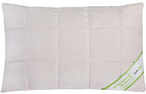 franknatur Kopfkissen Schurwolle kbT Bio Baumwolle KBA 40x60 Füllmenge variierbar