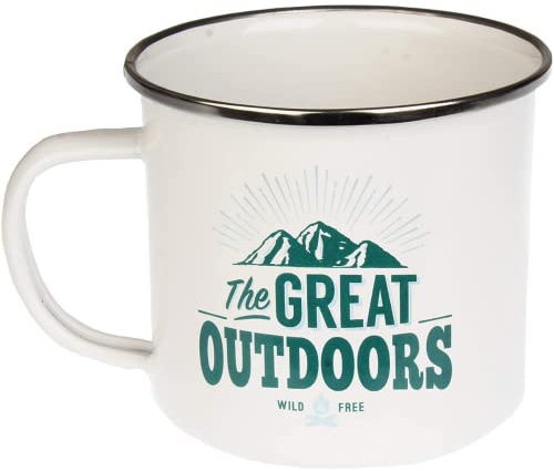 FabFinds Coffee Mug Personalised Enamel Tea Cup (Great Outdoors)
