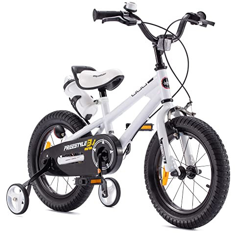RoyalBaby Kinderfahrrad Mädchen Junge Freestyle BMX Fahrrad Kids Kinderfahrrad Weiß 16 Zoll