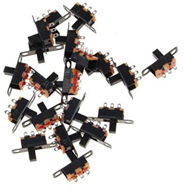 2 Position 3pin Spdt Micro Miniature Pcb Interrupteur À Glissière Verrouillage Interrupteur À Bascule Pour Petits Projets Électroniques De Puissance Diy 20pcs (noir)