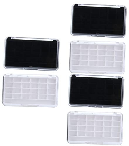 FRCOLOR 3sets 24 Grid Eyeshadow Palette Empty Cosmetic Case Makeup Organizer Portable Storage for Cosmetics 2pcs*3