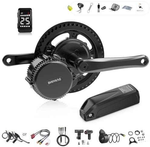 Bafang BBS02B 750W Mittelmotor G340 48V Mid Drive Elektroumbausatz mit 48V 19,2Ah Akku und DZ40 Mini Display 68-73mm Tretlager E-Bike Umbausatz für Mountainbike Rennrad