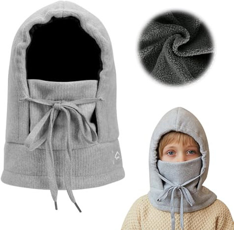 Acentor Sturmhaube Kinder Winter, Kinder Schlupfmütze Schalmützen, Winddicht Thermo Balaclava, Warme Strick Fleece Mütze Kapuze Halswärmer Schal für Jungen Mädchen 4-10 Jahre Outdoor-Aktivitäten