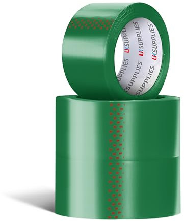 UK SUPPLIES LIMITED 3 Rolls LOW NOISE Premium Green Packaging Tape (All Packs & Colors) 48MM X 66M Extra Strong Secure Sticky Adhesive Durable Parcel Sealing Tape for Packing Boxes & Moving Houses