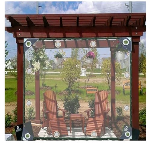 VagxTbs Bâche Industrielle Facile À Plier Anti-âge des Couvertures Feuille D'usine Fleur Anti-Pluie pour Terrasses, Fenêtres, Carports (3x5m)