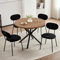 JZGORC Juego de Mesa y Sillas de Comedor con 4 Sillas, Mesa de Comedor Redonda de Madera de 100 cm, Sillas Modernas Apilables para Comedor,Cocina y Sala de Estar (Claro+Negro)