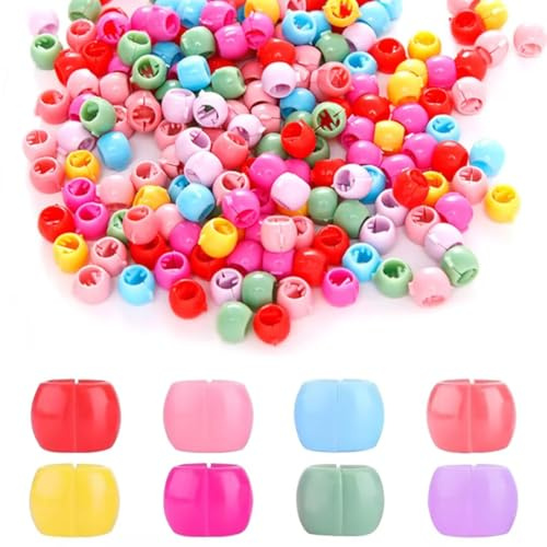 100 cuentas de colores para el pelo, clips de pelo redondos, perlas de plástico, pinzas para el pelo para niñas y niños, mini pinzas para el pelo, perlas para cola de caballo y Zop