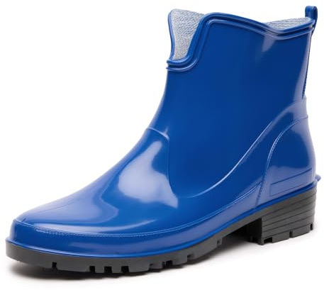 Ladeheid Stivaletti Donna in Gomma PVC Stivaletti Impermeabili da Donna Stivali Corti Eleganti in Gomma per la Pioggia per la Primavera e l'Autunno LA-930