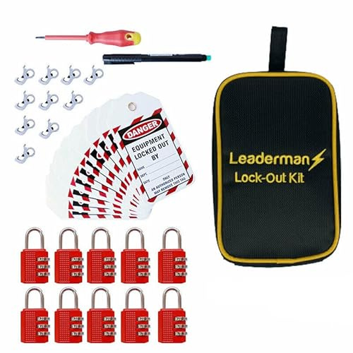 Leaderman Lock Out Off Metal MCB | Tag | Padlock Kit | Case and Pen LDM-LOK10R