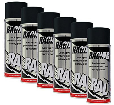 Kwasny RAL 9005 Tiefschwarz Matt Lackspray 400Ml Spraydose Autolack Auto Sprühlack 6X