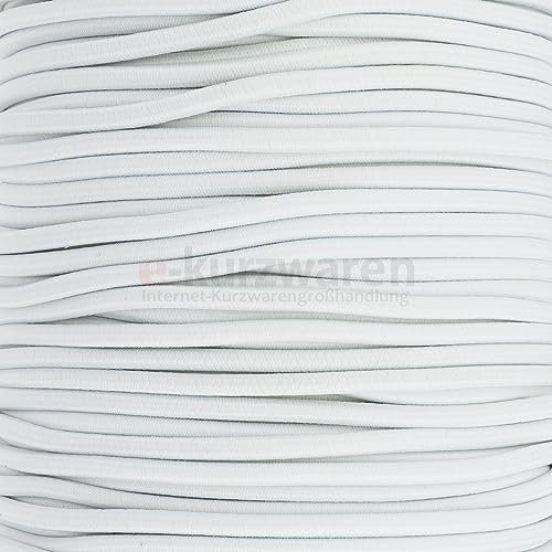 e-kurzwaren 5m Gummikordel 1mm / 2mm / 2,5mm / 3mm / 4mm / 5mm Hutgummi hochwertig Rundgummi Gummischnur elastisch Handwerk 32 Farben