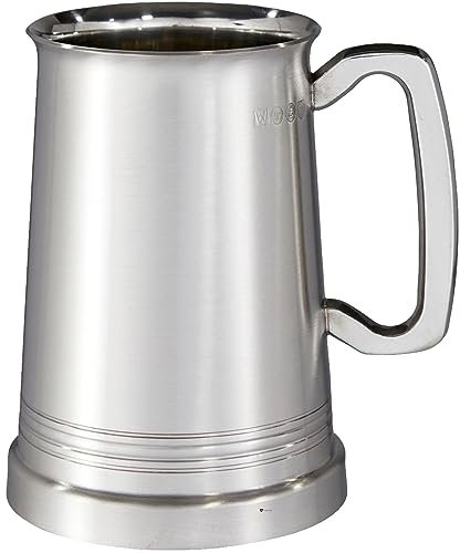 Zinn Krug Extra Schwer 1 Pint Hereford Satin mit Touchmark Rein Schwer Messgerät Bier Krug Perfekt zum Gravieren Personalisierte Geschenke für Männer und Frauen