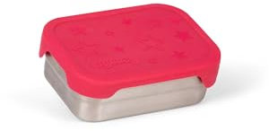 ergobag Edelstahl Brotdosen Set 2er Set mit Snack-Box Edelstahl & Silikon-Deckel BPA-frei Spülmaschinenfest Sternchen - Silber