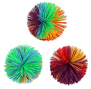 Monkey Soft Sensory Fidgets Toys, RainboEVERMARKET w Colorful Stress Relief Bouncy Pom Stress Balls, Pack of 3