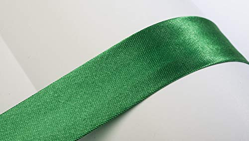 Jajasio Schrägband, 10m, Atlas (Satin), 25mm, gefalzt 13 ? grün, Textilband, Einfassband in 40 Farben