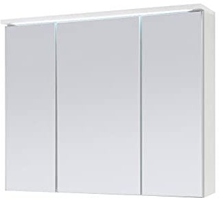 Stella Trading TWO Armoire de salle de bains avec éclairage LED en blanc - miroir de salle de bain armoire avec beaucoup d'espace de rangement - 80 x 68 x 22,5 cm (L/H/P)