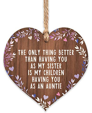 Thank you gifts for Aunties sister heart | best sister sign | thank you gifts Christmas birthday | gift ideas for best friend or auntie | plaques with sayings
