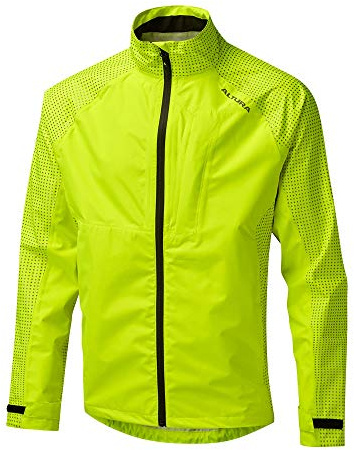 Altura Mens Waterproof Jacket - Lightweight Rain Coat with Adjustable Hood and Reflective Details, Outdoor Waterproof Jacket for Hiking and Running, Windbreaker Yellow Jackets, Reflective Sleeve | 3X