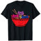 Cats in Ramen Anime Food LGBTQ Bisexual Flag Gay Pride Bi T-Shirt